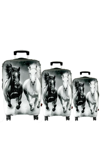 (My#132 Atlar) VALİZLER İÇİN KILIF SETİ (KABİN ORTA VE BÜYÜK) ürün görseli 1