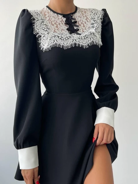 Parma Uzun Kollu Mini Boy Elbise - 4