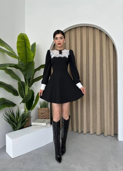 Parma Uzun Kollu Mini Boy Elbise - 3