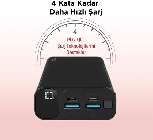Mojue PB06 20000 mAh Hızlı Şarj Powerbank Outlet - 4