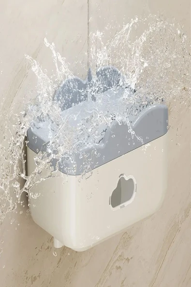 Duvara Monte Tuvalet Kağıdı Kutusu – Su Geçirmez Kapaklı Banyo Kağıtlık, Pratik Organizer - 3