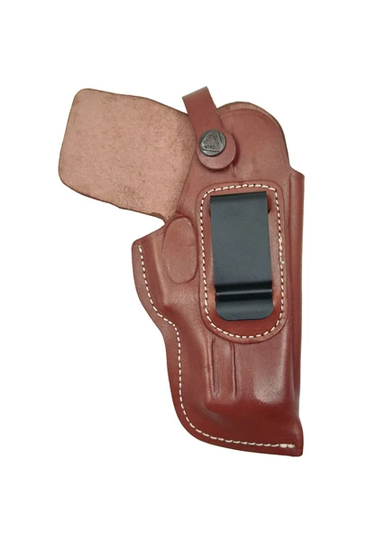 Stoeger Cougar 8000 İçin Uyumlu Namlu Ucu Kapalı Gerçek Deri Kahverengi Kemeriçi Silah Kılıfı - 2