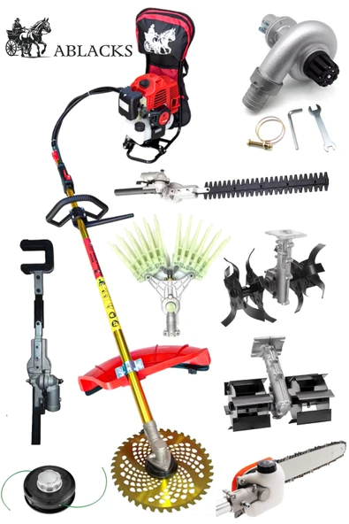 Ablacks Benzinli Sırt Tırpan Ultra Lüks Bahçivan Seti + Su Pompası Aparatı ürün görseli