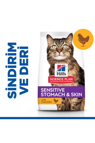 SCIENCE PLAN Mide ve Deri Hassasiyeti Tavuklu Yetişkin Kedi Maması 1,5 Kg