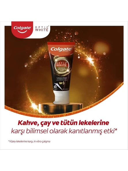 Colgate Optic White Kahve, Çay ve Tütün Kullanıcıları Için Diş Macunu 50 ml X4 Adet - 3
