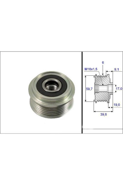 588021 ALTERNATÖR KASNAĞI ASTRA G H CORSA C D ZAFIRA B MERI ürün görseli 1