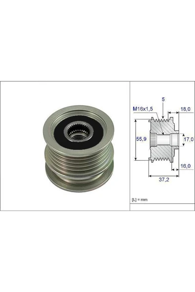Alternatör Kasnagı Caddy Iı 1.9d  Uyumlu ürün görseli 1