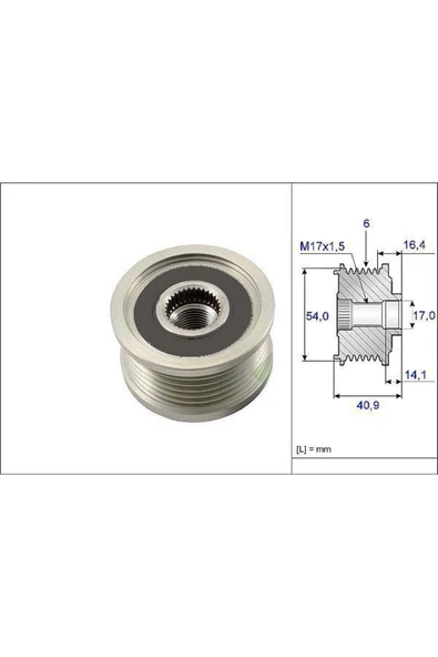 Alternatör Kasnagı Doblo Bravo Iı Stılo Punto 1.6 Jtd 1.9 Jtd  Uyumlu ürün görseli 1