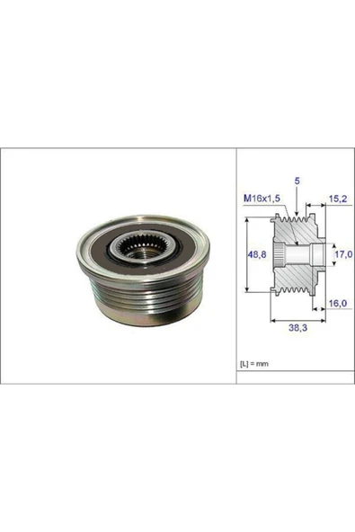 Alternatör Kasnagı Laguna Iı Trafıc Uyumlu Vıvaro 1.9 Dcı 1.9 Dtı ürün görseli 1