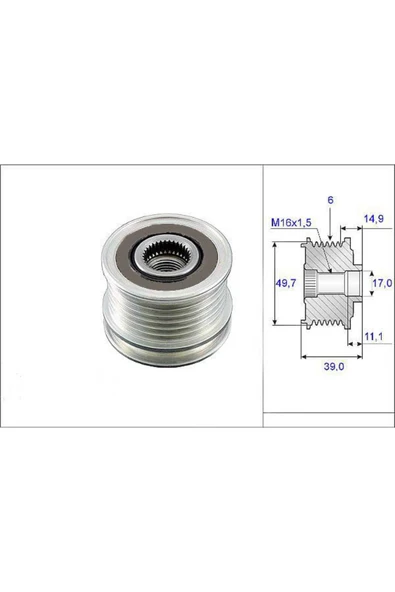 588020 ALTERNATÖR KASNAĞI MERCEDES C SERI SPRINTER 00-06 98 ürün görseli 1