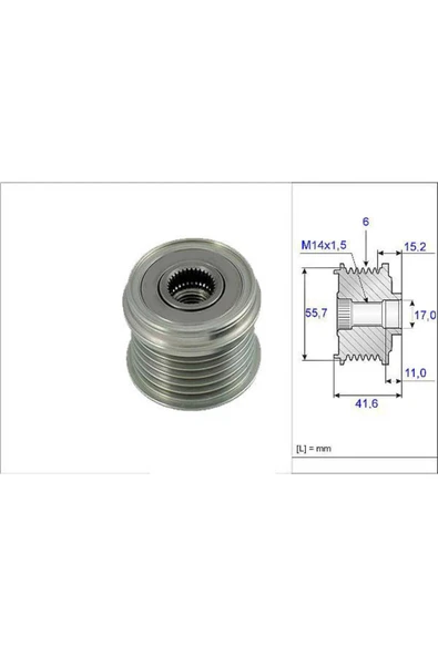 588047 Alternatör Kasnağı S40 V40 1.6 1.8 2.0 ürün görseli 1
