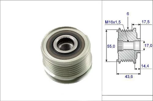 VALEO 588023 ALTERNATÖR KASNAĞI CLIO II KANGOO MEGANE LAGUNA I SC ürün görseli 1