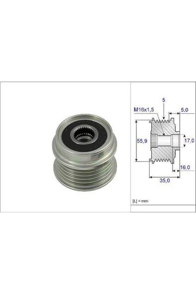 588051 ALTERNATÖR KASNAĞI PASSAT / A4 A6 1.9 TDI 1.9 DTI ürün görseli 1