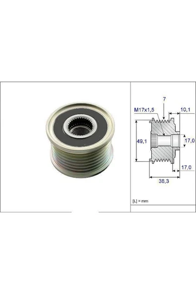 Alternatör Kasnagı Megane Iıı Laguna Iıı Master Iv / Movano B / Qashqaı 2.0 Dcı 2.3 Dcı ürün görseli 1