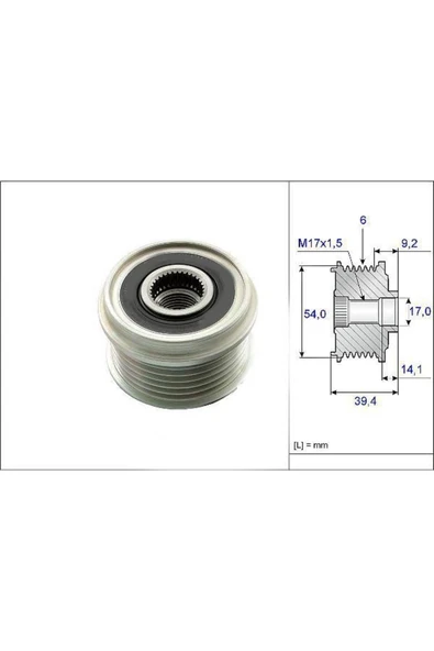 Alternatör Kasnagı Lınea Doblo Fıorıno Idea Punto Grande Punto / Astra H Corsa C D Combo Uyumlu ürün görseli 1