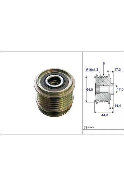Alternatör Kasnagı A6 4f2 C6 ürün görseli 1