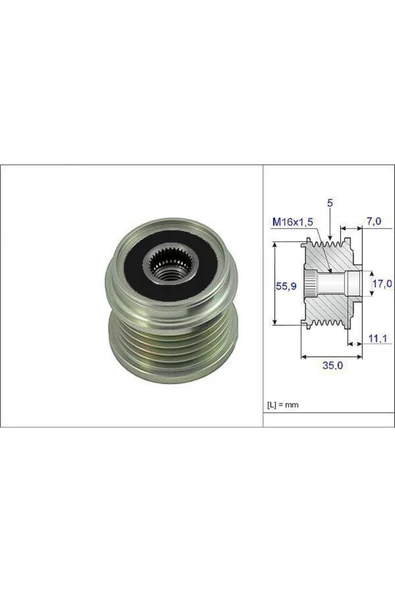 Alternatör Kasnagı Passat / A4 A6 1.9 Tdı 1.9 Dtı Uyumlu - 1