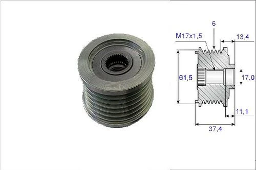 VALEO 588089 ALTERNATÖR KASNAĞI DOBLO 01-05 MAREA BRAVA BRAVO 1.9 ürün görseli 1