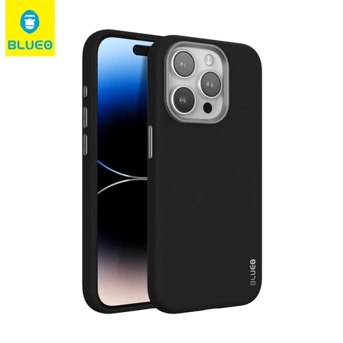 BLUEOB Premium Leather iPhone 15 Pro PU Deri MagSafe Özellikli Metal Kamera Koruma Çıkıntılı Hava Kanallı Kılıf