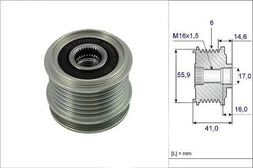 VALEO 588024 ALTERNATÖR KASNAĞI GOLF IV V VI BORA 98-05 POLO JETT ürün görseli 1