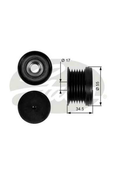 Gates OAP7090 ALTERNATÖR KASNAĞI GOLF V VI JETTA PASSAT / IBIZA L ürün görseli 1