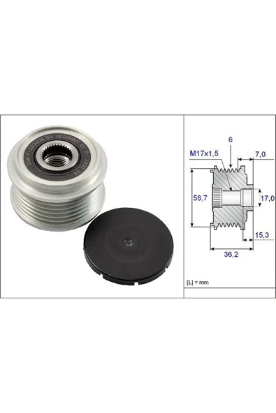 INA 535009810 Alternator Rulmanlı Gobek Kasnak Connect 02-13 Focus 98-05 Focus Iı C Max 05-11 S Amx Galaxy 06/- Mo ürün görseli 1