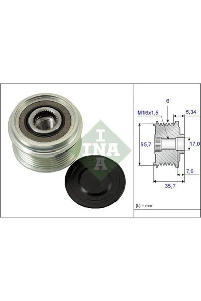 INA 535007710  Alternatör Kasnağı Captiva Lacetti / Vito 108 110 2.0d - 1