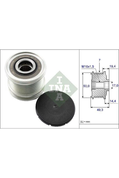 INA 535014010  Alternatör Kasnağı Mercedes C300 320 350 Cls320 Cls350 E350 Sprinter 06- 01-06 2.8 Tdı ürün görseli 1