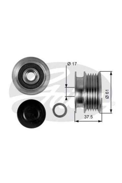 Gates OAP7108 ALTERNATÖR KASNAĞI CLIO II III KANGOO MEGANE II / L ürün görseli 1