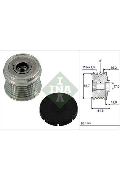INA 535002410  ALTERNATÖR KASNAĞI S40 V40 1.6 1.8 2.0 ürün görseli 1