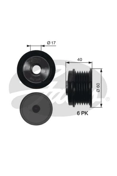 Gates OAP7154 ALTERNATÖR KASNAĞI 39.2MM CMAX FIESTA VI FOCUS III ürün görseli 1