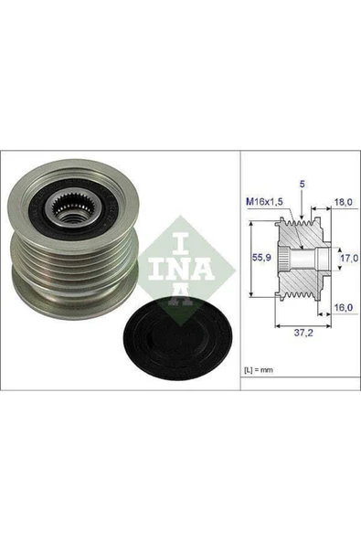 INA 535000910  Alternatör Kasnağı Caddy Iı 1.9d ürün görseli 1