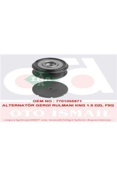 INA 535002810  Alternatör Kasnağı Rulmanlı Clıo Iı-kng-mgn-scenıc 1.9dcı-1.9dtı-lgn Iı 1.8 1 - 1