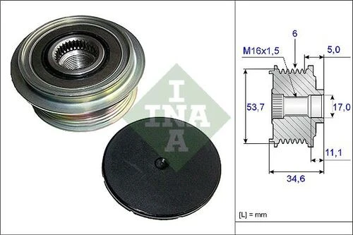 INA 535012510  Alternatör Rulmanlı Kasnak Mondeo Iv 07-galaxy S Ma2.0 16v Volvo V70 Iıı S80 Iı 2.0 16v 07- 30667610