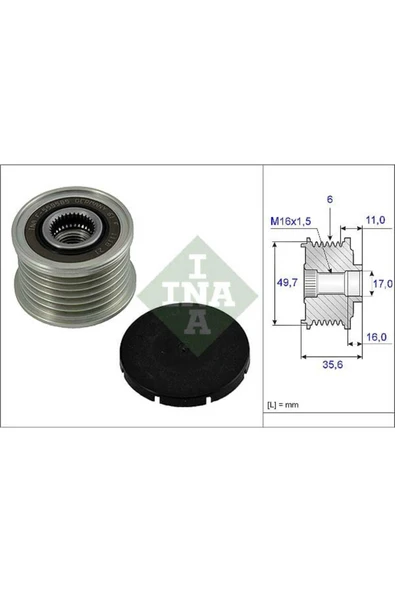 INA 535001610  ALTERNATÖR KASNAĞI MERCEDES C SERISI C220 C270 CLK ürün görseli 1
