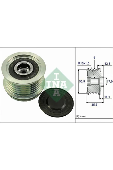 INA 535004110 Alternatör Kasnagı Golf V Vı Jetta Iv Passat Tıguan ürün görseli 1