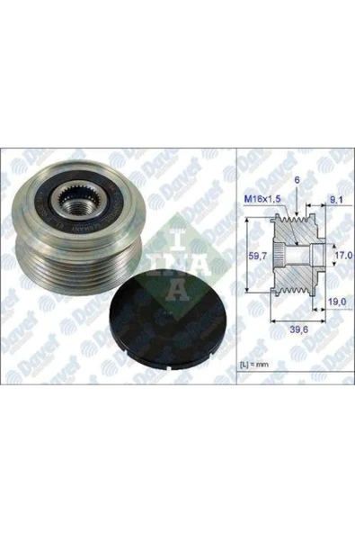 INA 535006510 Alternator Kasnagı Astra G-h Corsa C-d 1.7cdtı ürün görseli 1