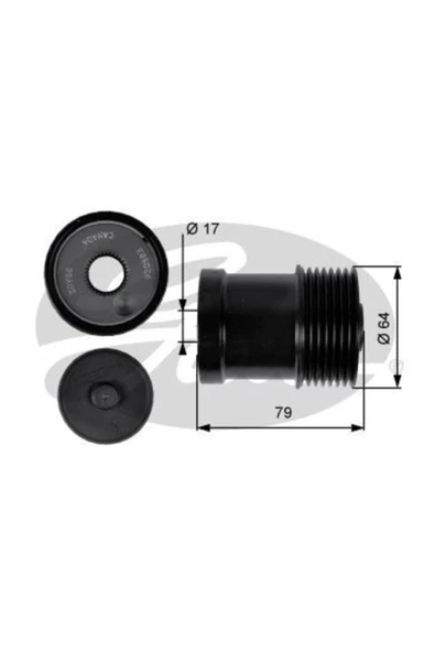 Gates OAP7104 Alternatör Kasnagı Transıt 2.4 Tdcı - 1