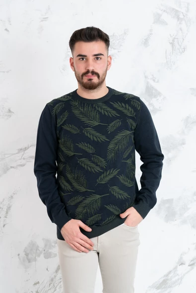 SAN&FA REGULAR FİT DESENLİ ERKEK TRİKO KAZAK - Resim 9