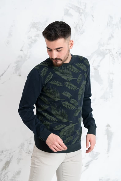 SAN&FA REGULAR FİT DESENLİ ERKEK TRİKO KAZAK - Resim 8