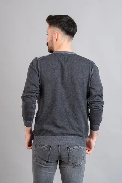 SAN&FA REGULAR FİT DESENLİ ERKEK TRİKO KAZAK - Resim 5