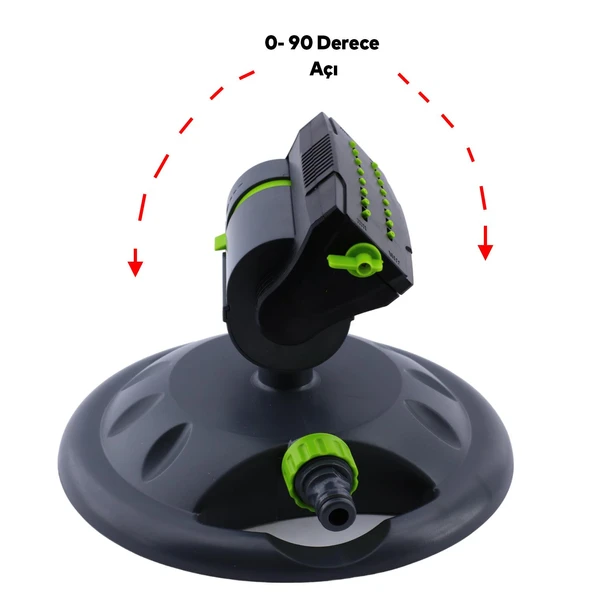 Tablalı Hareketli Su Fıskiyesi Tabancası 16 Çıkışlı Dönerli Bahçe Çim Sulama Aparatı Plastik DY7080 - 5