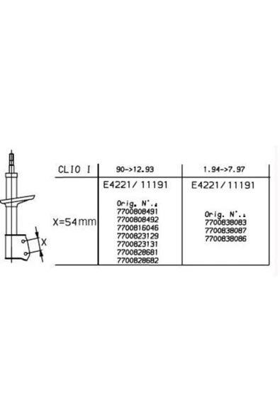 Monroe 11191 Renault Clio I 1990-1997 Ön Amortisör Marka ürün görseli
