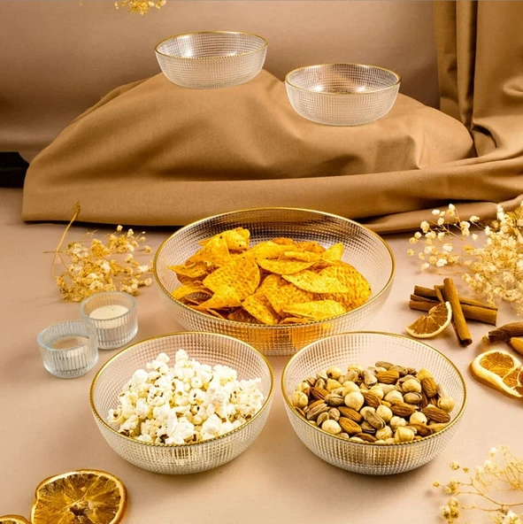 Fecra Loren 5'li Çerez Sunum Seti Gold - 2