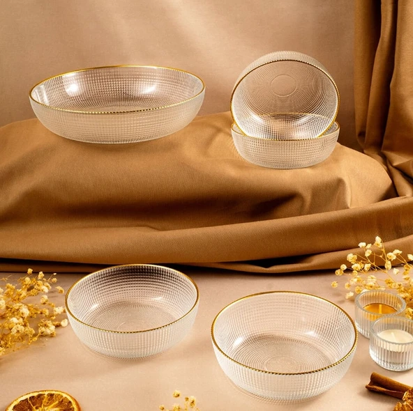 Fecra Loren 5'li Çerez Sunum Seti Gold - 6