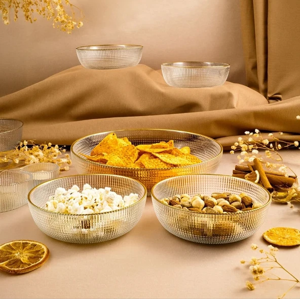 Fecra Loren 5'li Çerez Sunum Seti Gold