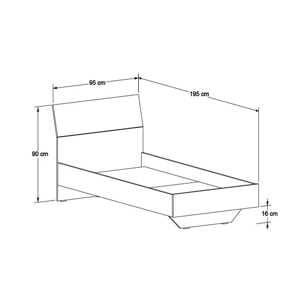 Prestij Tek Kişilik Karyola - Noce/Beyaz 95x90x195 cm - 5