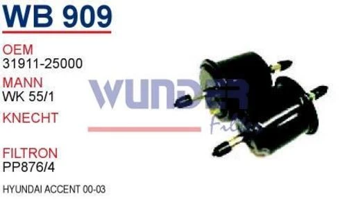 Wunder WB909 BENZİN FİLTRESİ - HYUNDAi ACCENT 00-03 ürün görseli 1