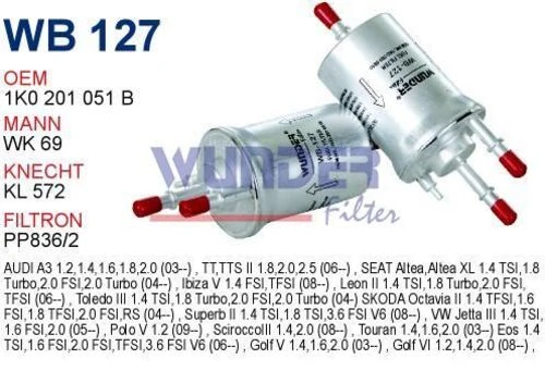 Wunder WB127 BENZİN FİLTRESİ - VOLKSWAGEN POLO IV 6.4 BAR - 1