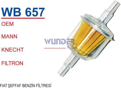 Wunder WB657 Benzin Filtresi Fiat Şeffaf Benzin Filtresi